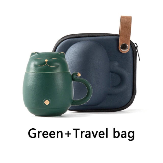 BowLift | Cute cat tea cup made of ceramic with strainer