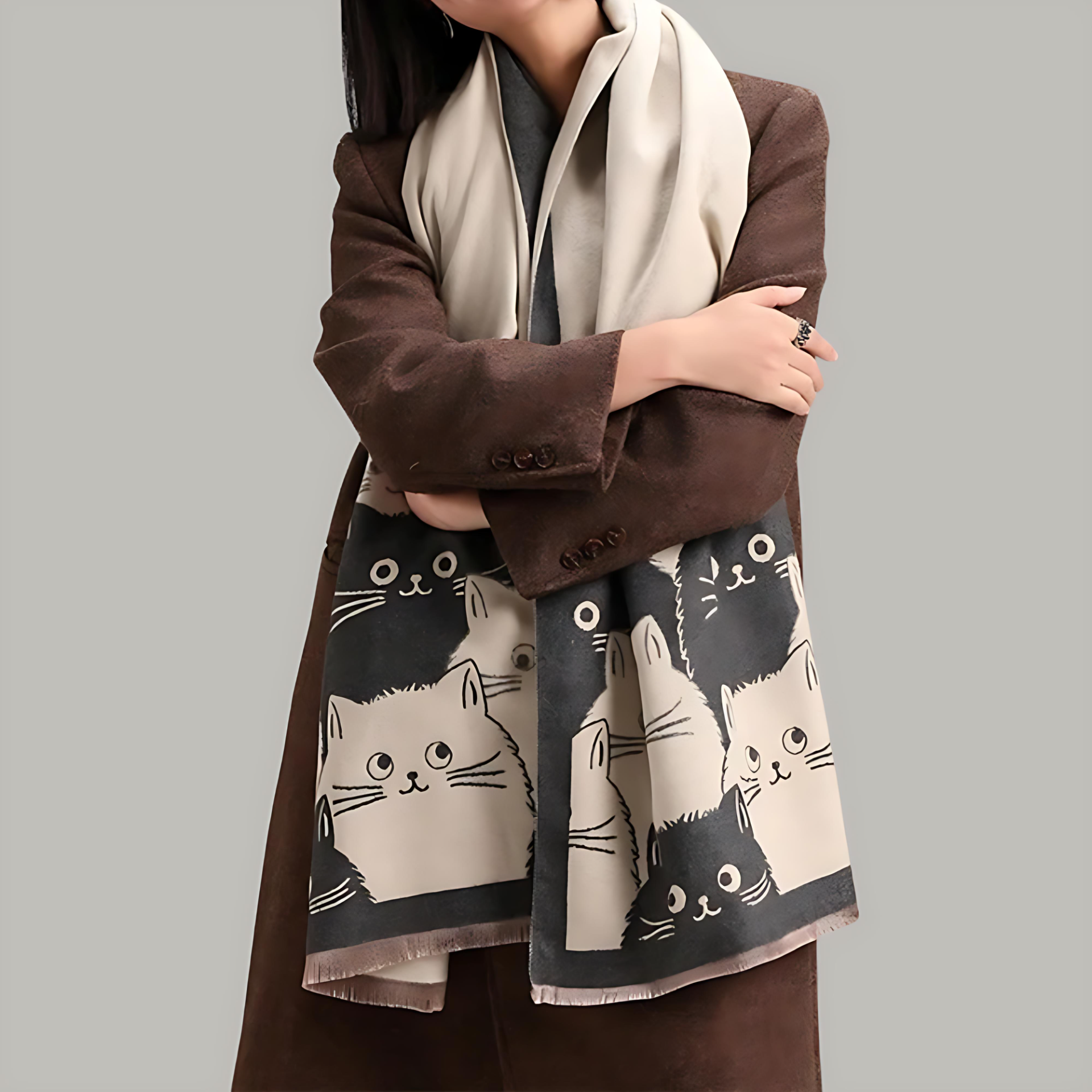 BowLift | Cute Cat Jacquard Winter Scarf