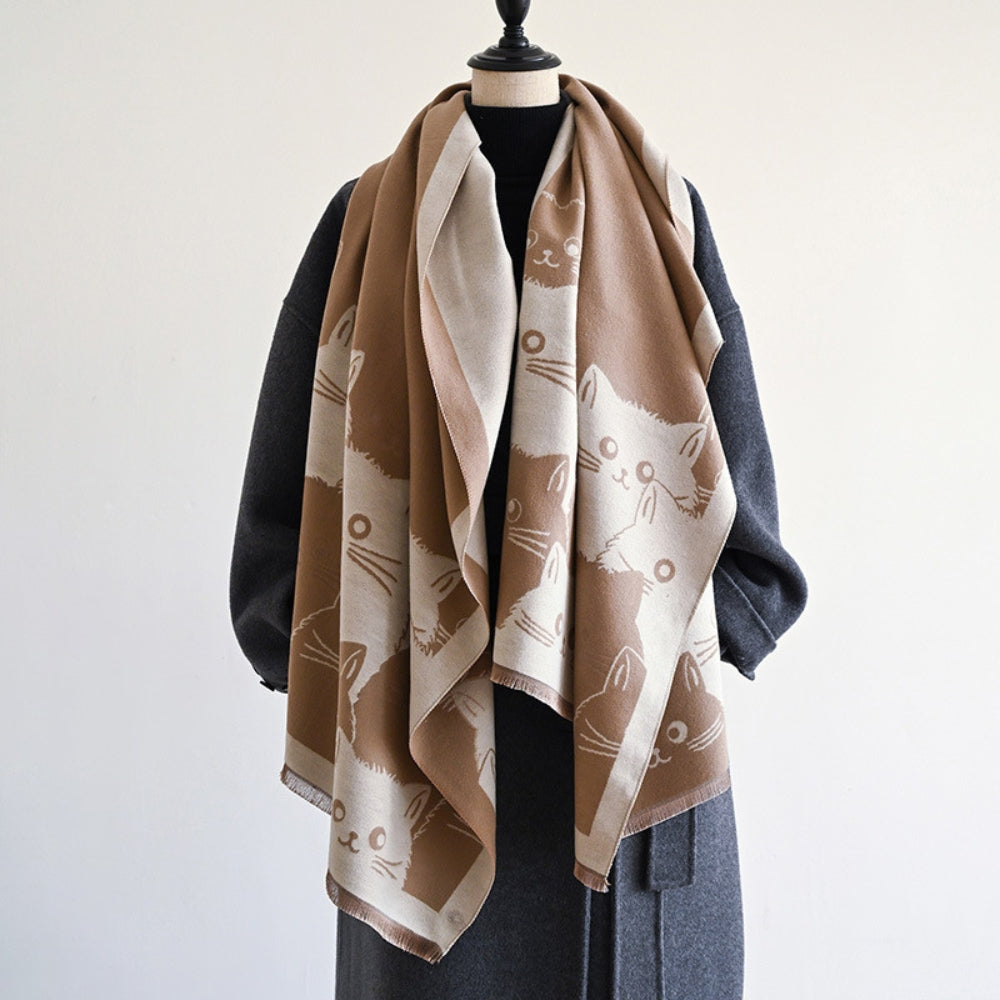 BowLift | Cute Cat Jacquard Winter Scarf