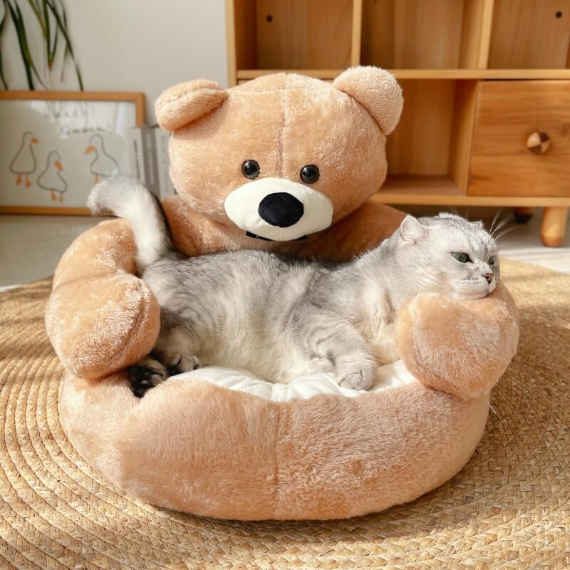 BowLift | Cute detachable cuddly bear cat bed