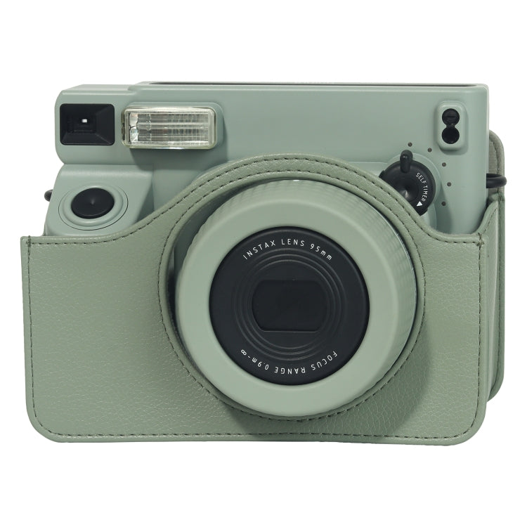 BowLift | For FUJIFILM Instax WIDE 400 Full Body Leather Bag with Shoulder Strap (Green)