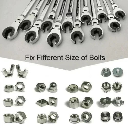 BowLift | 2-in-1 Ratchet Wrench with Flexible & Fixed Head Design