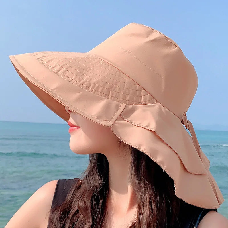 BowLift | SUNNY | Women's sun hat for the sun | Wide brim UV neck protection | Solar beach hat woman
