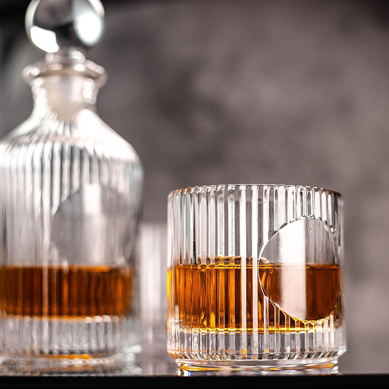 BowLift | 18oz Whiskey Liquor Wine Decanter Set Include(1decanter+2glasses) for Bar Home Restaurant Kitchen Bathroom