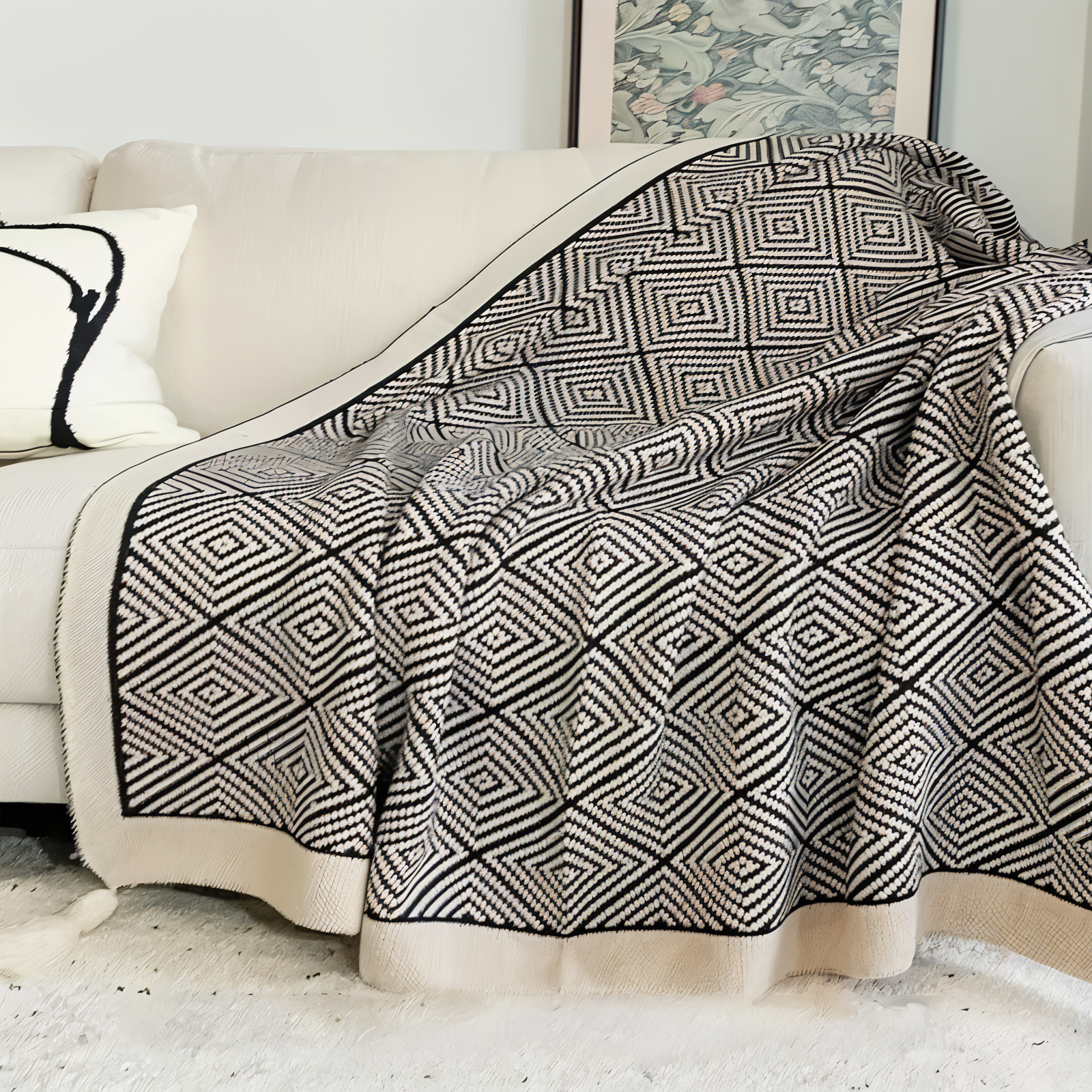 BowLift | DecoDiamond Plaid Blanket – Cozy elegance with geometric charm
