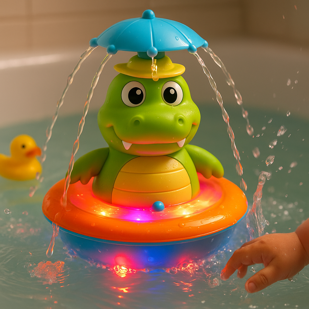 BowLift | Bath Toy Sprayer Light-Up Floating Crocodile