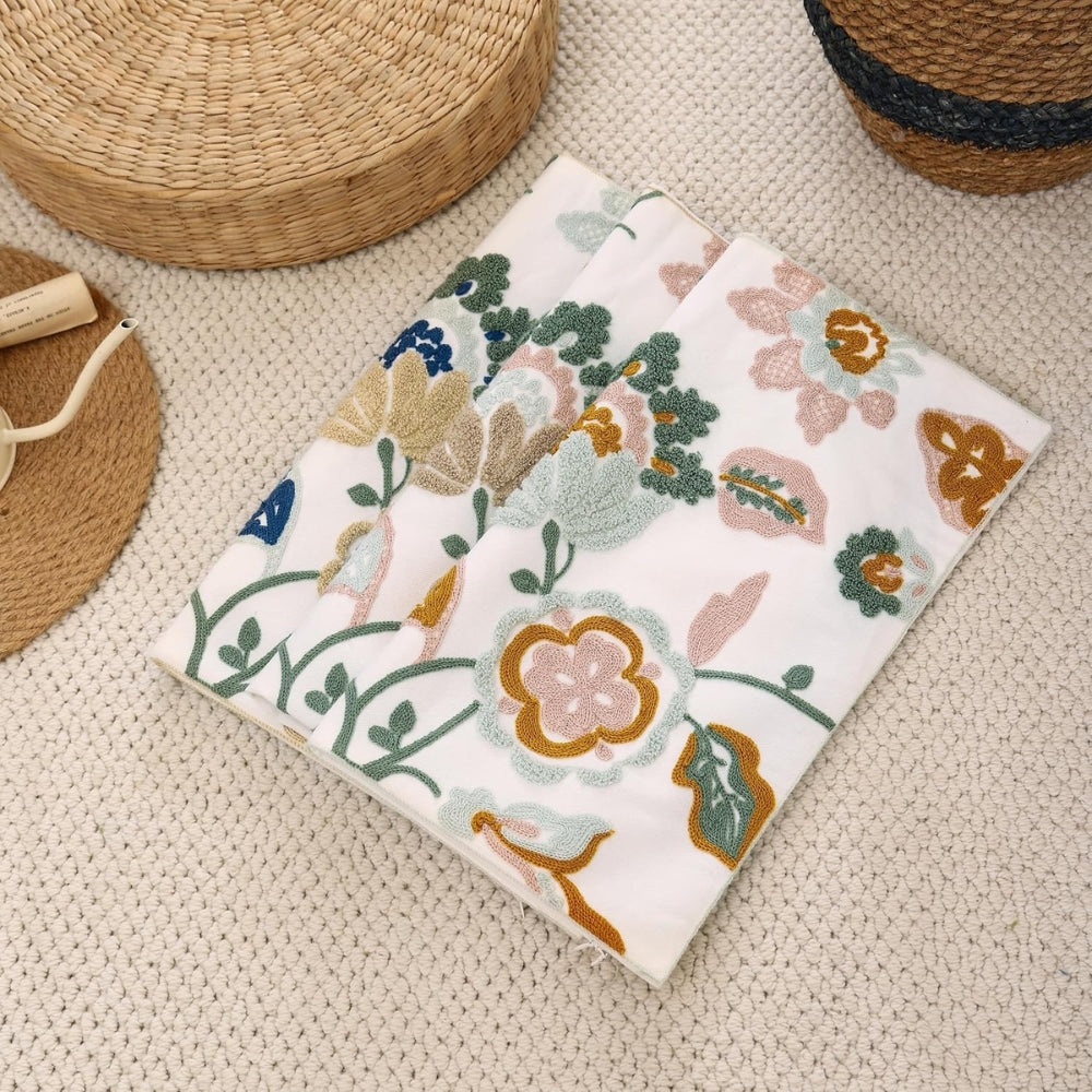 BowLift | Denza Farmhouse Floral Tufted Cushion Cover