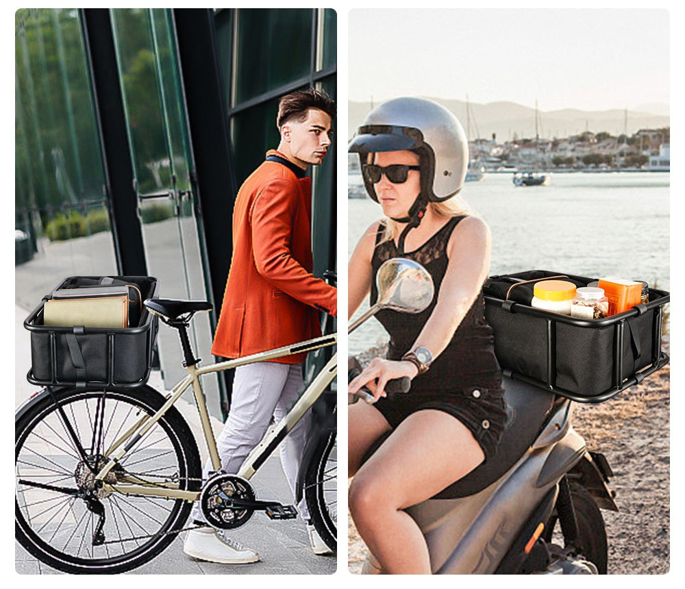 BowLift | Heavy-Duty Rear Bike Basket with Rack – Large Metal Bicycle Carrier for Groceries, Commutes & E-Bikes