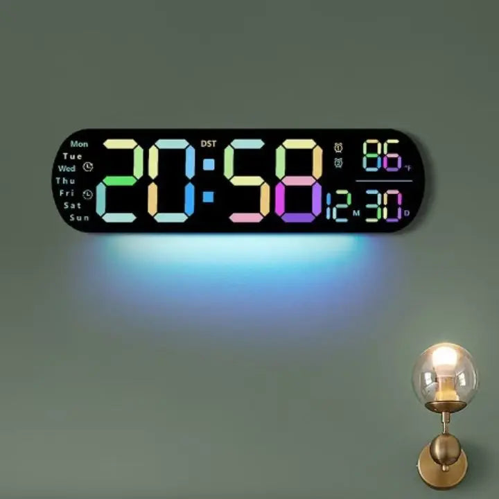 BowLift | Digital Wall Clock Large LED Display with Remote Control