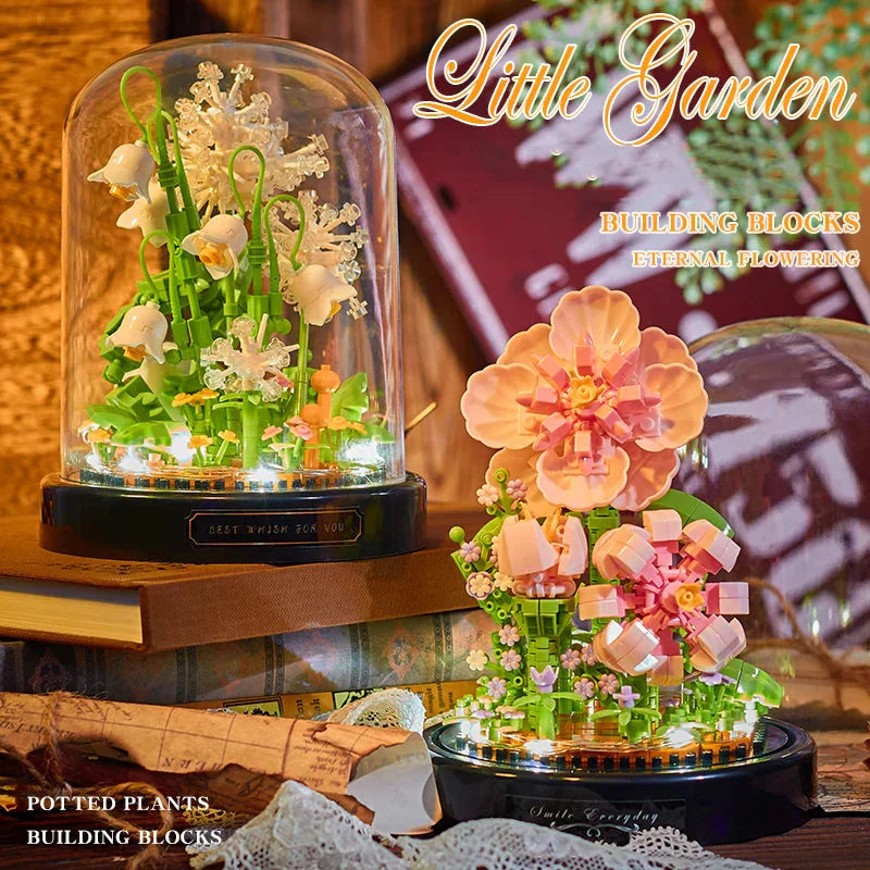 BowLift | Diy Micro Flowers Building Blocks Mini Brick Particles Eternal Life Flowers Home Decoration Assembly Puzzle Toy Kids Gift