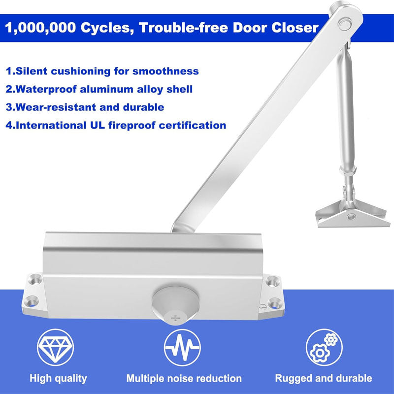 BowLift | Door Closer Automatic Door Closer Commercial or Residential Use Door Weights 55~99 Lb Aluminum