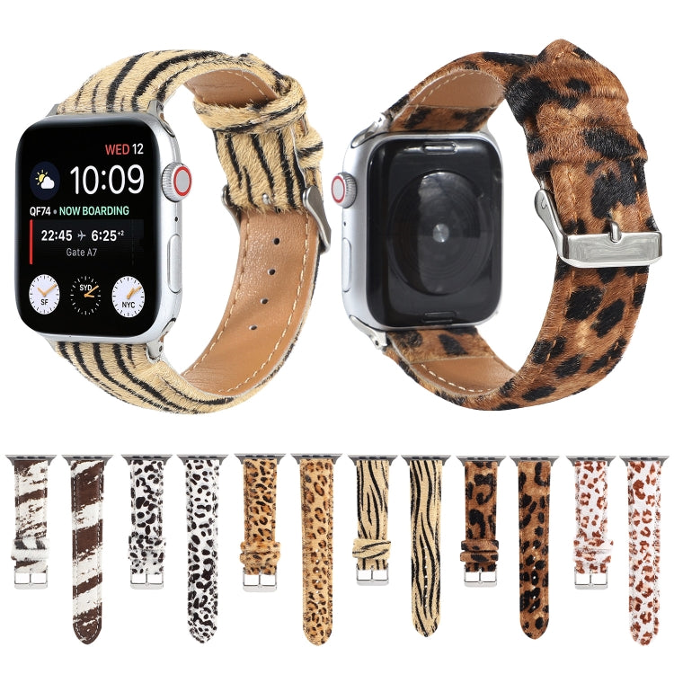 BowLift | Frerndorf | Horsehair Fluffy Leopard Pattern Leather Watch Band for Apple Watch Series 9&8&7 41mm / SE 3&SE 2&6&SE&5&4 40mm / 3&2&1 38mm(1)