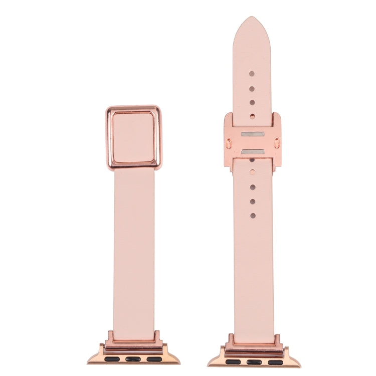 BowLift | Frerndorf | Magnetic Rose Gold Square Buckle Watch Band for Apple Watch Series 9&8&7 41mm / SE 3&SE 2&6&SE&5&4 40mm / 3&2&1 38mm (Midnight Blue)