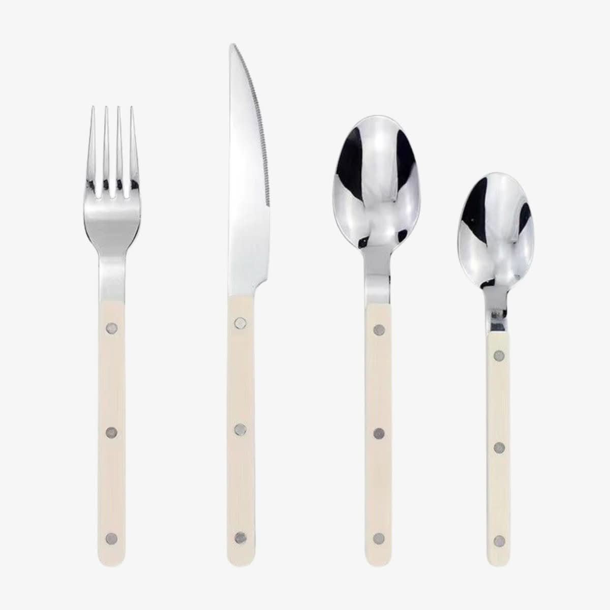 BowLift | 4-Piece Stainless Steel Flatware Set with Engraved Design