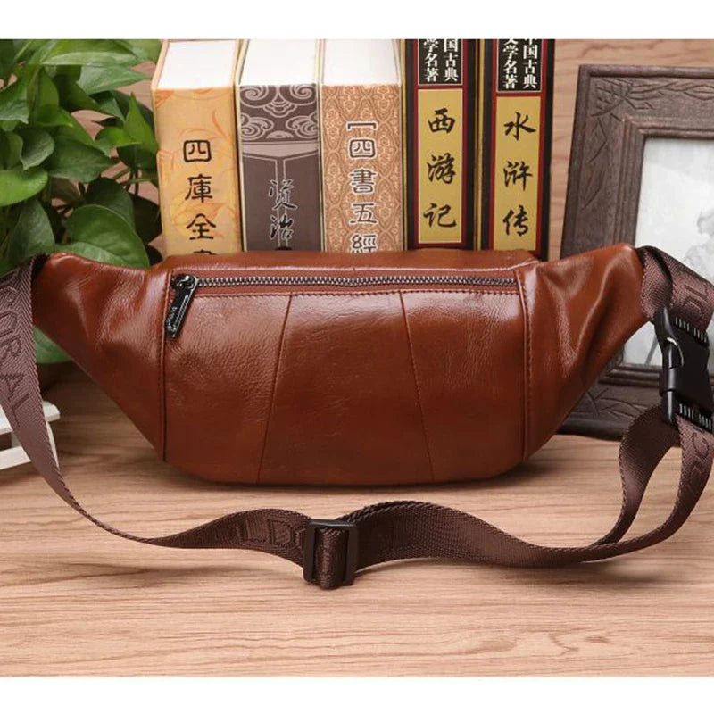 BowLift | Genuine Leather Fanny Pack | Large Capacity, Robust Design & Versatile for Travel and Outdoor Activities