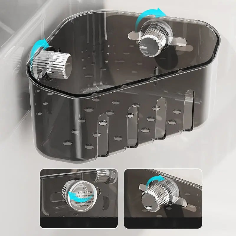 BowLift | Corner shelf with suction cup – Drill-free & space-saving