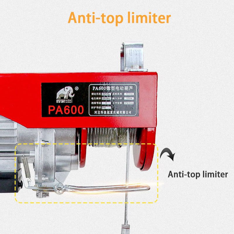 BowLift | Mini Electric Hoist Household Small Crane, Small Wire Rope Electric Hoist, Suitable For Garage Warehouse Factory