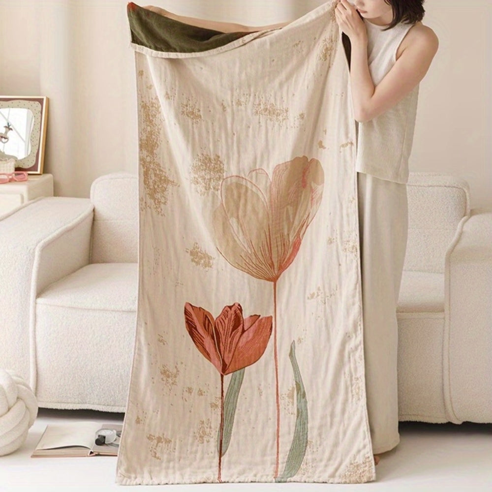BowLift | Elegant Floral Print Bath Towel Blanket