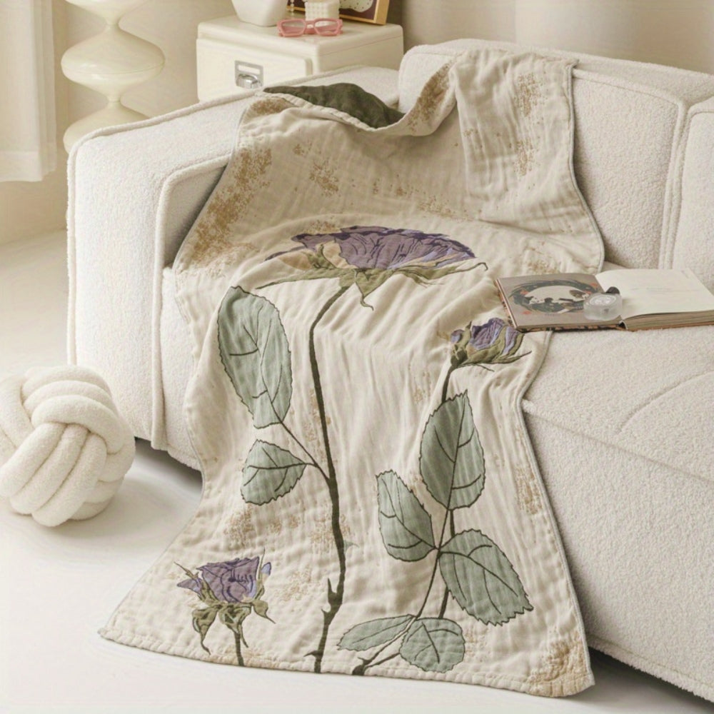 BowLift | Elegant Floral Print Bath Towel Blanket