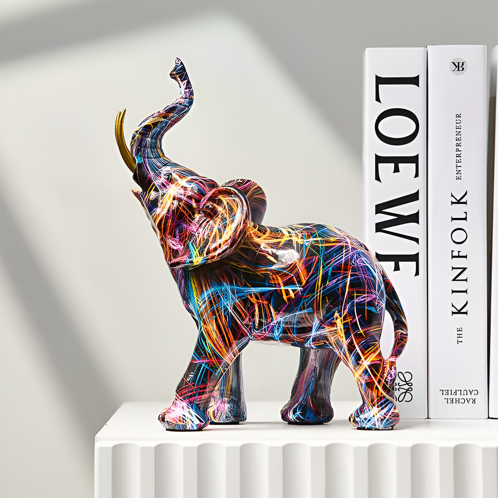 BowLift | ColorPower Elephant Statue – Decorative Statue with Lively Patterns