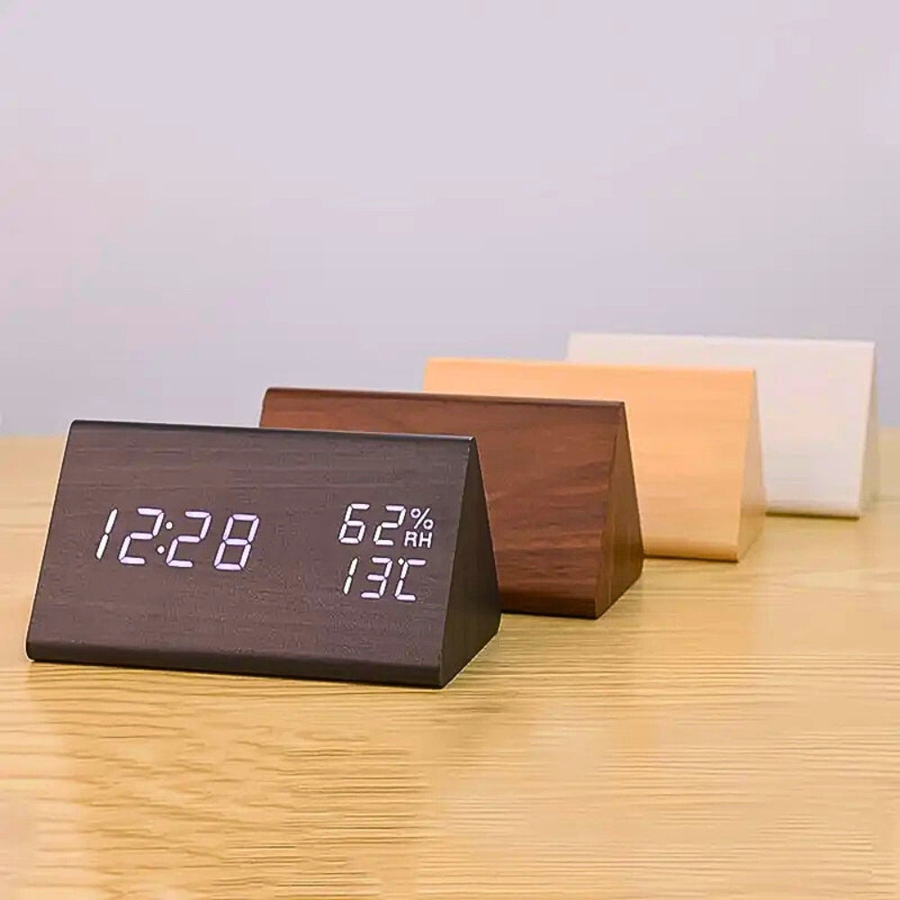 BowLift | Elora Wooden LED Alarm Clock Digital Display