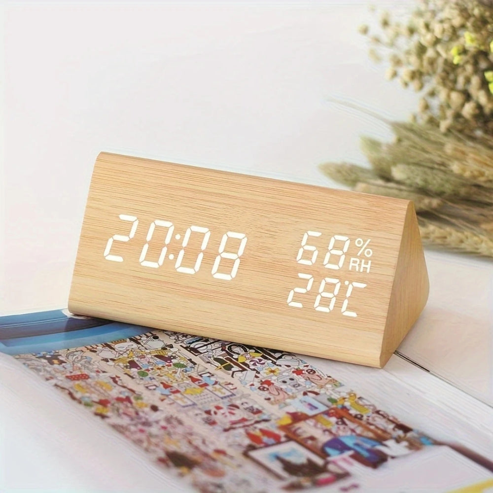 BowLift | Elora Wooden LED Alarm Clock Digital Display