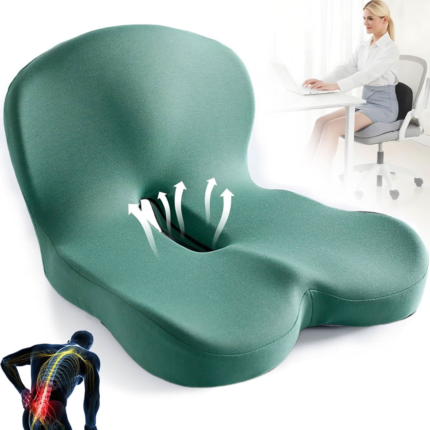 BowLift | Ergonomic Memory Foam Seat Cushion