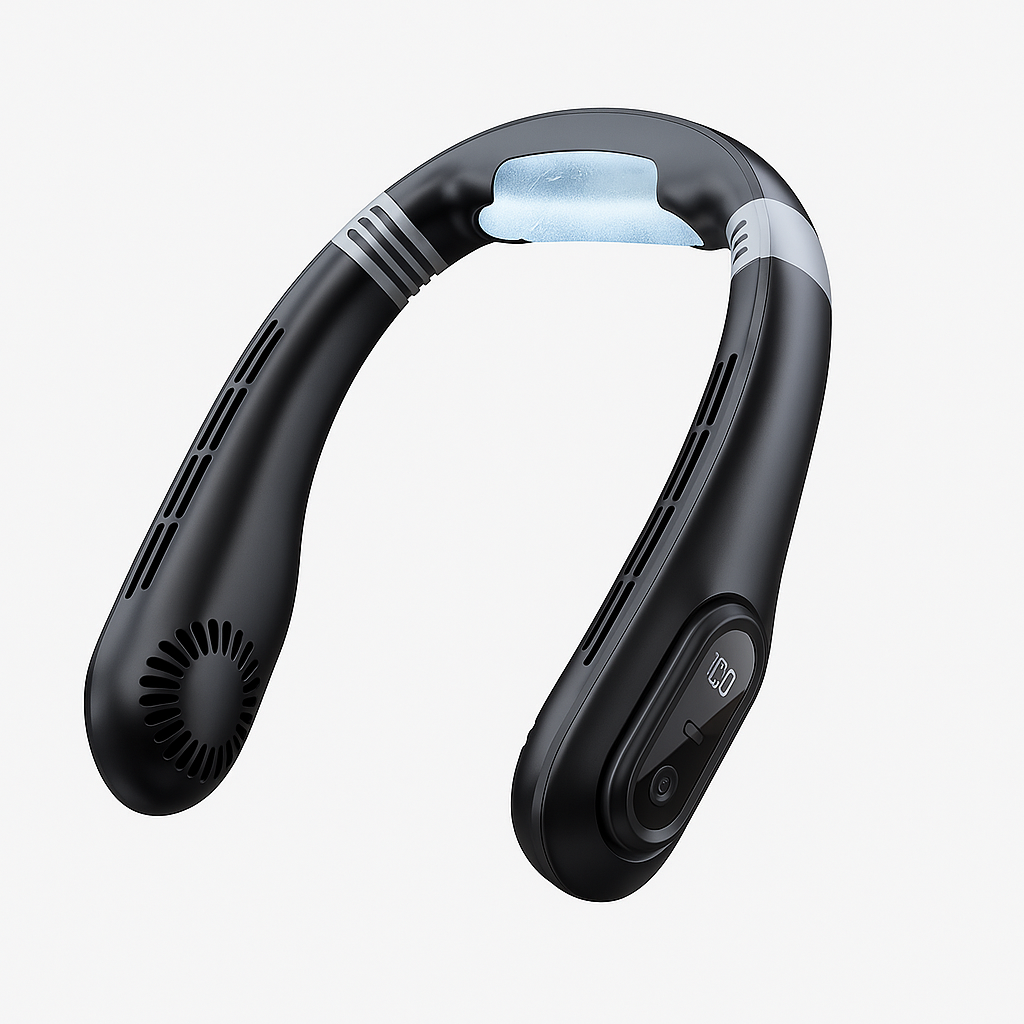 BowLift | BreezeFlex Neck Fan – Portable Personal Cooling with Digital Display and USB-C