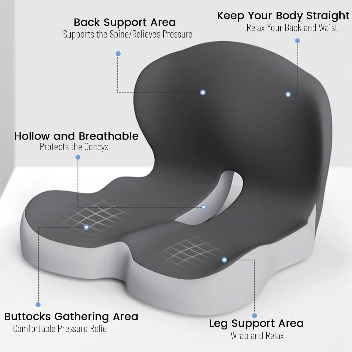 BowLift | Ergonomic seat cushion with lumbar support for office, car & travel
