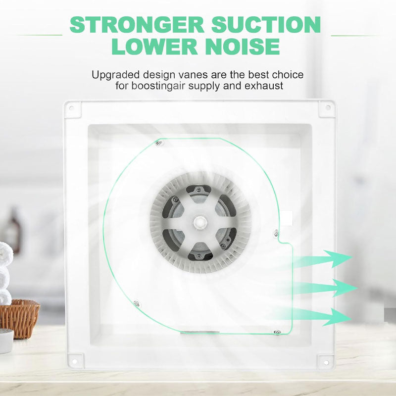BowLift | Lighted Bathroom Exhaust Ventilator, 164 CFM 0.7Sones Quiet Ceiling Ventilation Fan, 6000K 12W LED, White