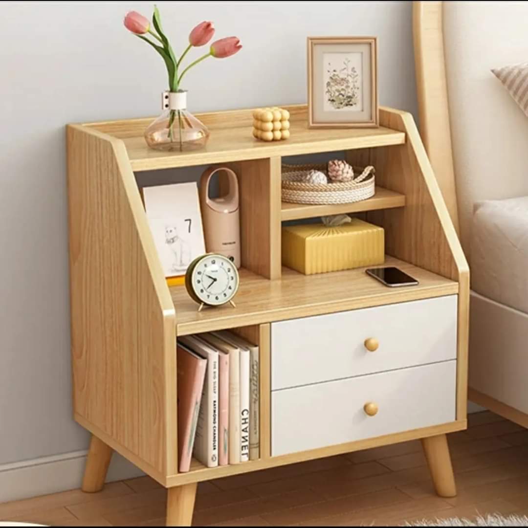 BowLift | Wood nightstand with drawer