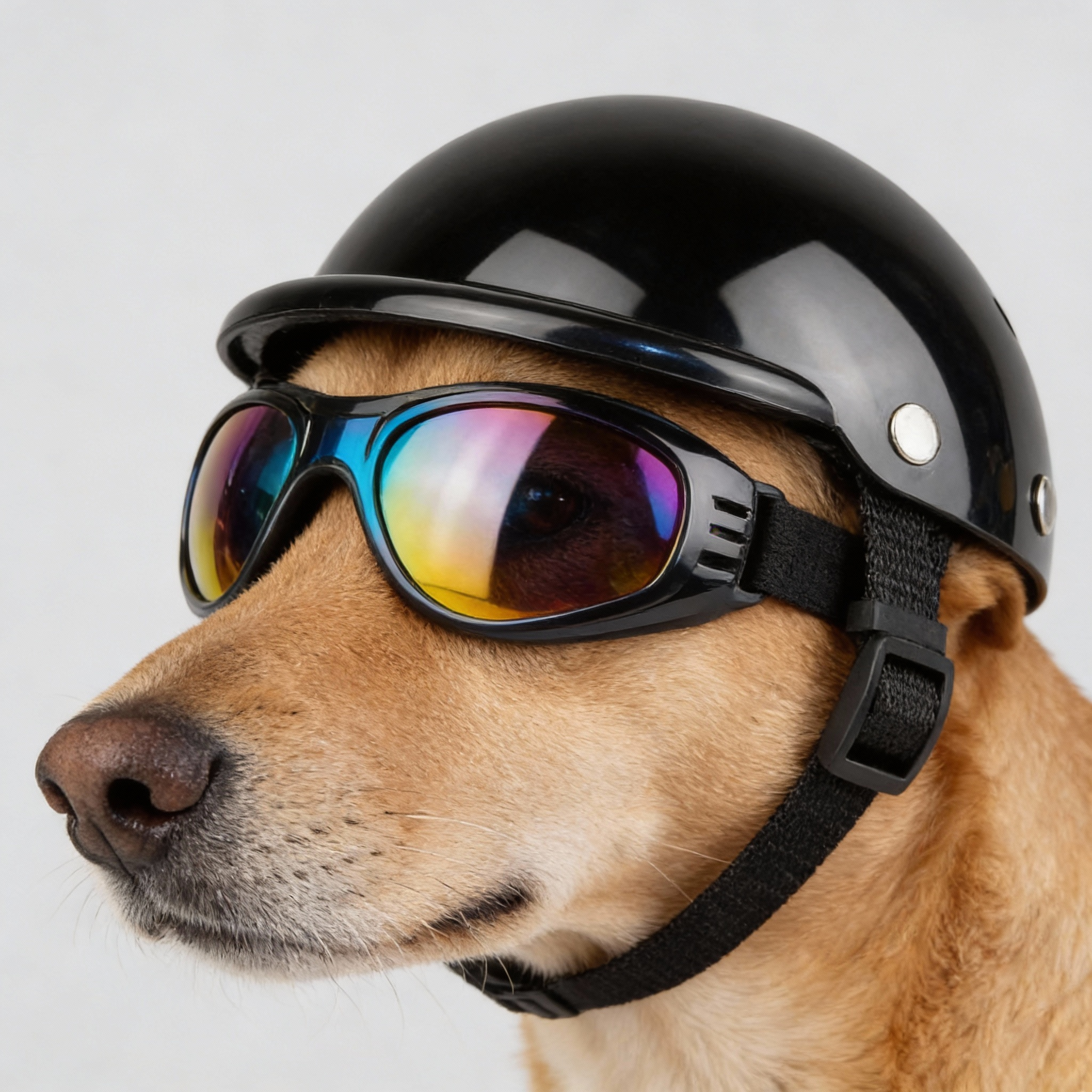 BowLift | Canine Safety Helmet & UV-Resistant Goggles Set | High-Impact ABS Shell with Internal Foam Padding | Windproof & Anti-Debris Ocular Protection | Adjustable Dual-Strap System