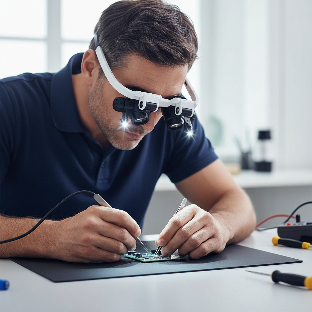 BowLift | Magnifying Glasses with Dual LED Illumination | 8x, 15x, & 23x Combined Magnification | High-Definition Acrylic Optics | 180° Rotatable Lens System | Adjustable 5mm Lateral Alignment & Retractable Arms