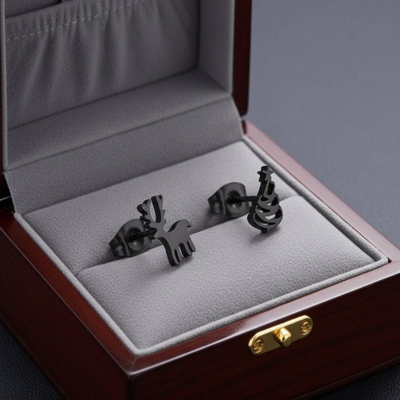 BowLift | Elegant 925 Silver Christmas Stud Earrings with Festive Shine