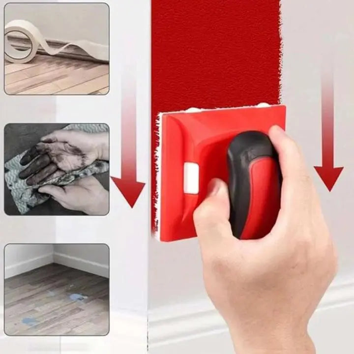 BowLift | Paint roller with edge guide + 2 replacement pads