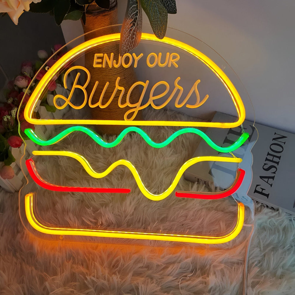 BowLift | Fast Food LED Neon Light – Colorful Wall Decoration with USB Connection