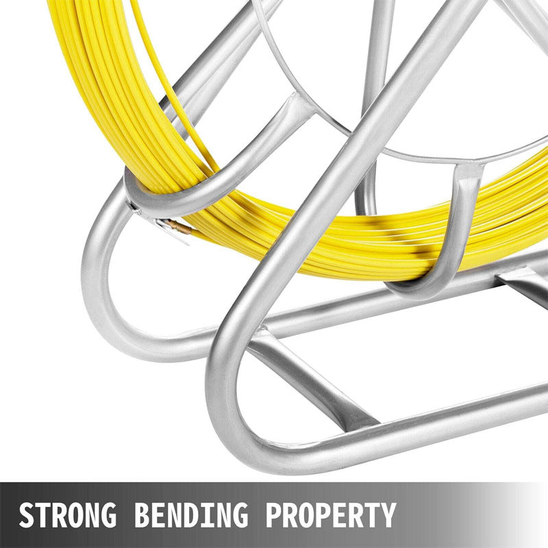 BowLift | Fish Tape Fiberglass Reel Wire Cable Running Rod Pipe Dredge Fish Tape Puller 6mm, Salvage Tool For Wall And Electrical Duct