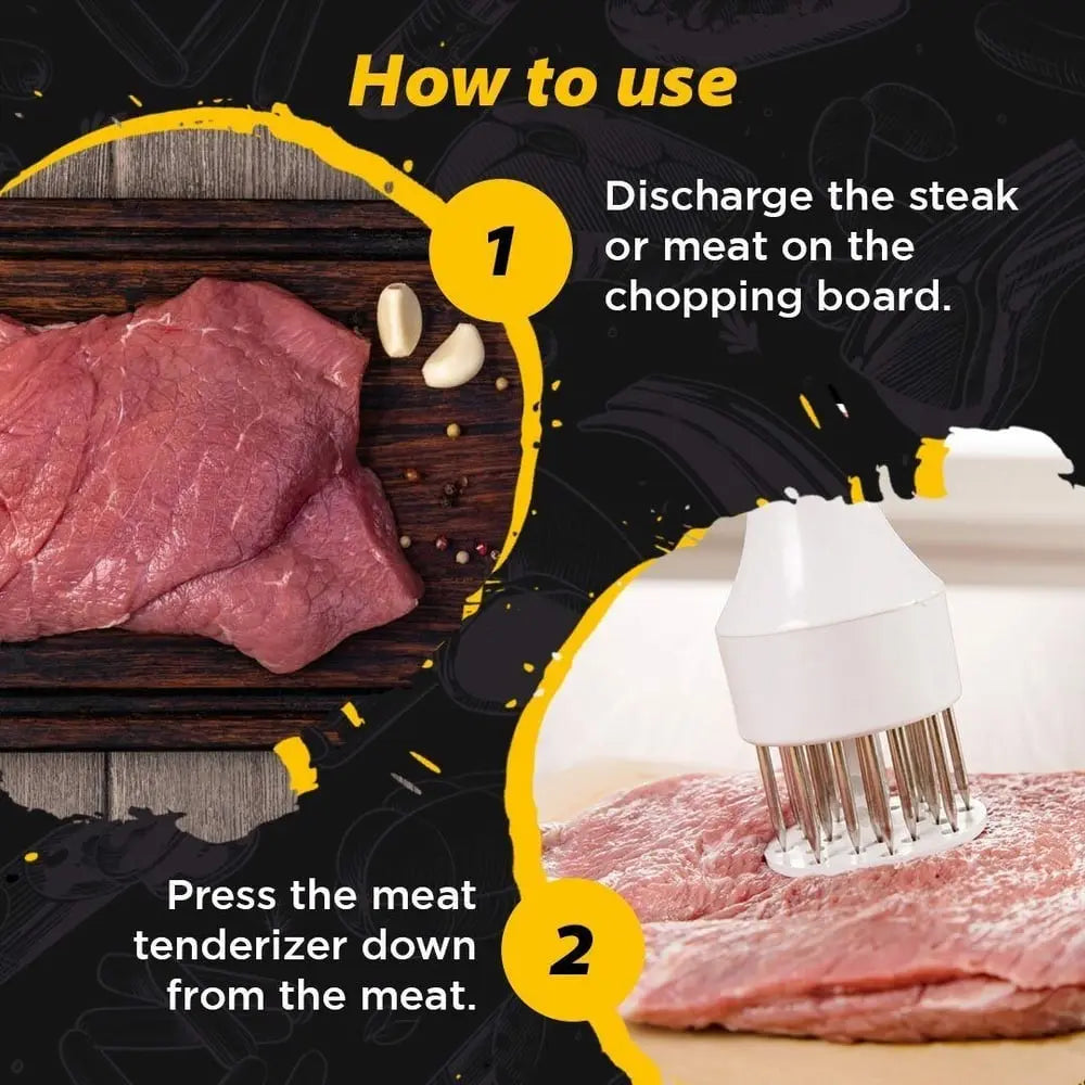 BowLift | Meat Tenderizer – Stainless Steel Needle Blades for more tender and faster cooked meat!