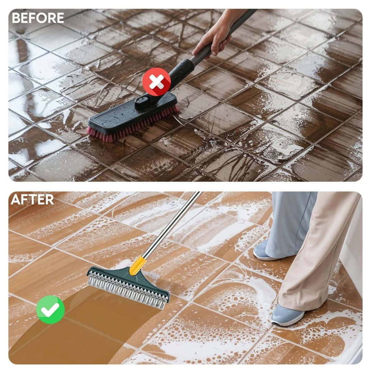 BowLift | 2-in-1 Cleaning Brush for Floors & Tiles