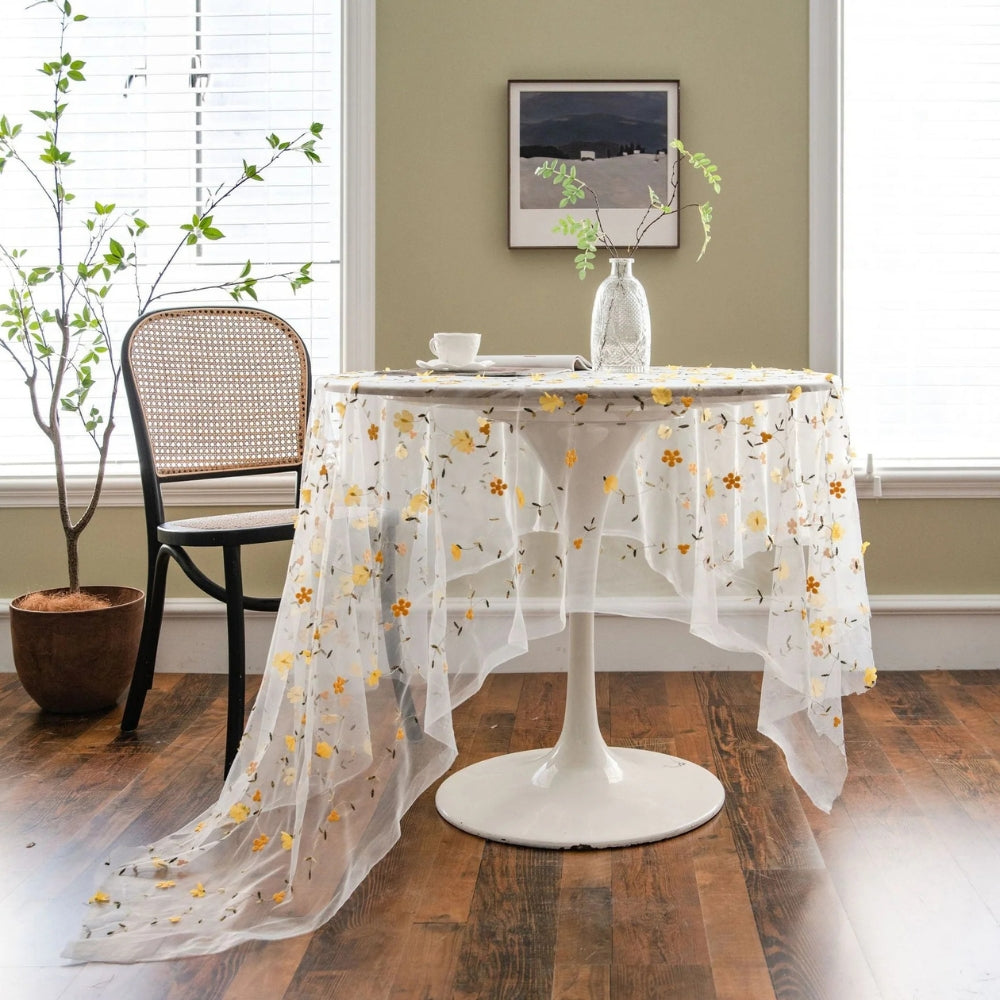 BowLift | Floral Embroidered Lace Tablecloth Cover