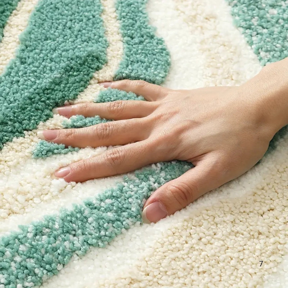 BowLift | Fluffy Ocean Wavy Pattern Bath Mat