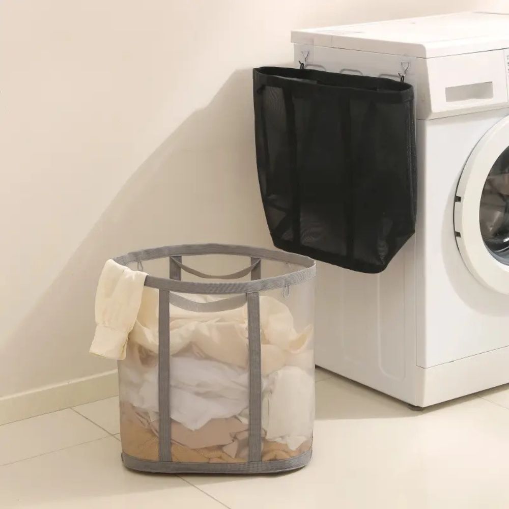 BowLift | Foldable Mesh Laundry Basket with Hanging Loop