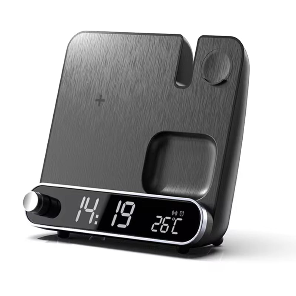 BowLift | 3-in-1 Charging Station: Alarm Clock with iPhone Charger, Watch Stand, and Phone Charging Dock for Apple Devices