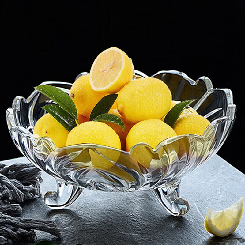 BowLift | Fruit Bucket Glass Fruit Plate European Style Simple Living Room Tea Wedding Festival Dried Fruit Snack Salad Home Color Box