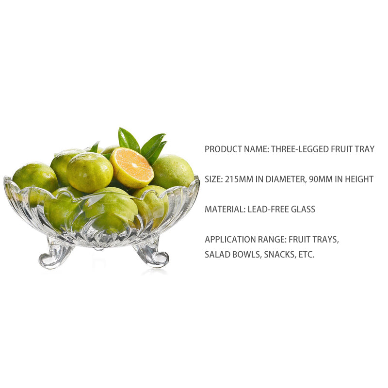 BowLift | Fruit Bucket Glass Fruit Plate European Style Simple Living Room Tea Wedding Festival Dried Fruit Snack Salad Home Color Box