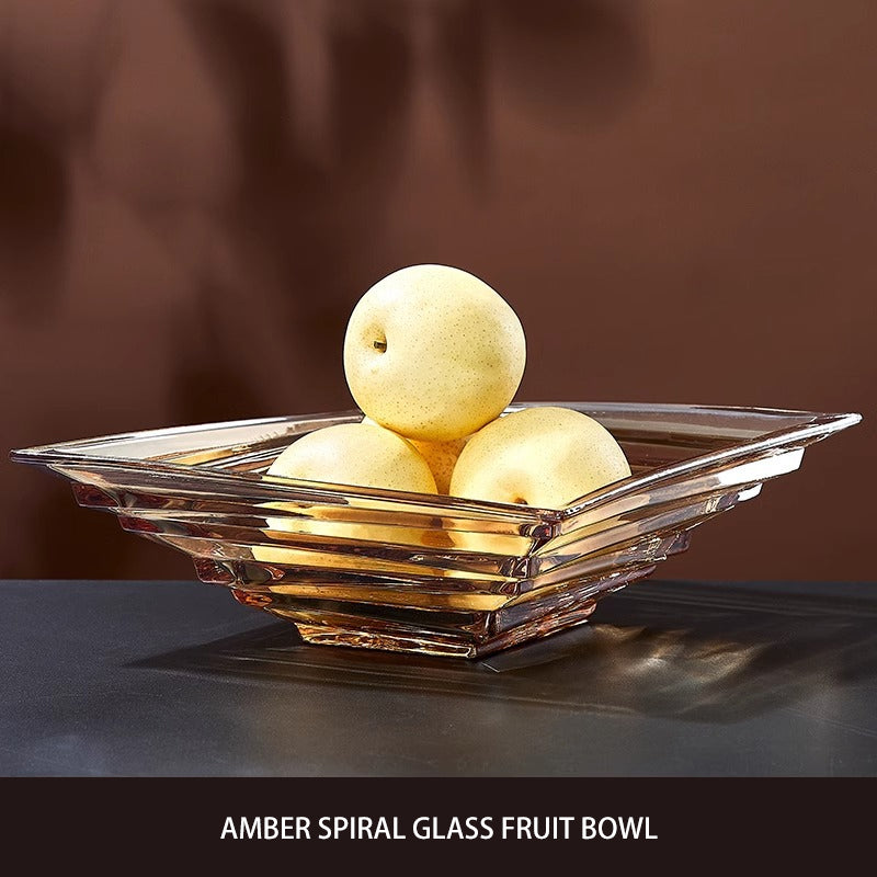 BowLift | High-End Light Luxury European-Style Home Crystal Glass Plate, Living Room Coffee Table Fruit Plate, Large Fruit Plate, Suitable For Offices And New Homes