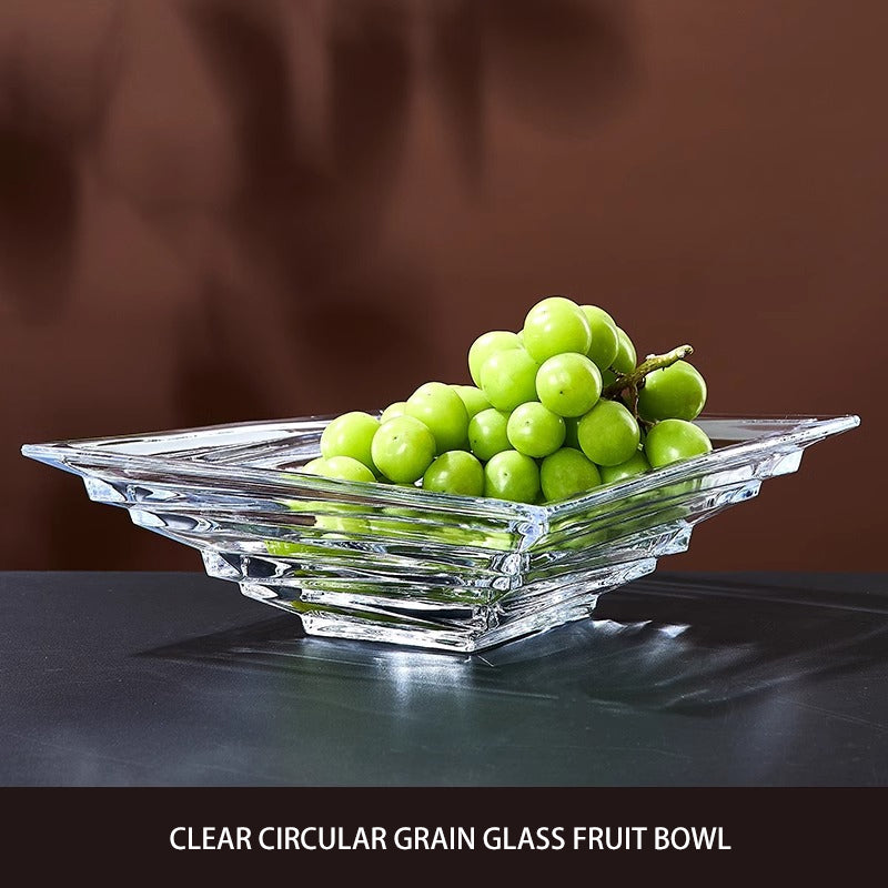 BowLift | High-End Light Luxury European-Style Home Crystal Glass Plate, Living Room Coffee Table Fruit Plate, Large Fruit Plate, Suitable For Offices And New Homes