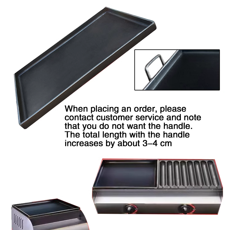 BowLift | Fried Baking Pan 50*30cm Iron Plate Household Grilled Sausage Starch Sausage Special Pot Grilled Sausage Machine Stall Commercial Grilled Meat Grilled Squid Grill