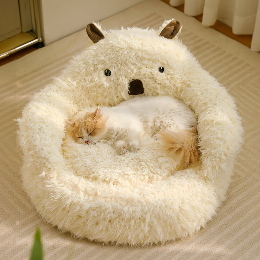 BowLift | Alpaca-shaped, fluffy, warm, detachable dog and cat bed