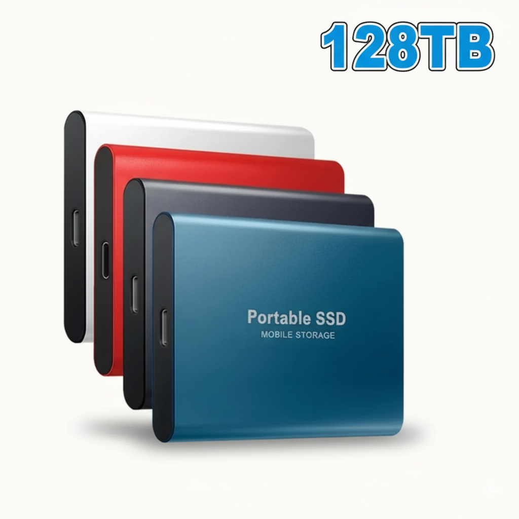 BowLift | 128 TB External SSD | Ultra-Fast USB-C, Portable & Durable